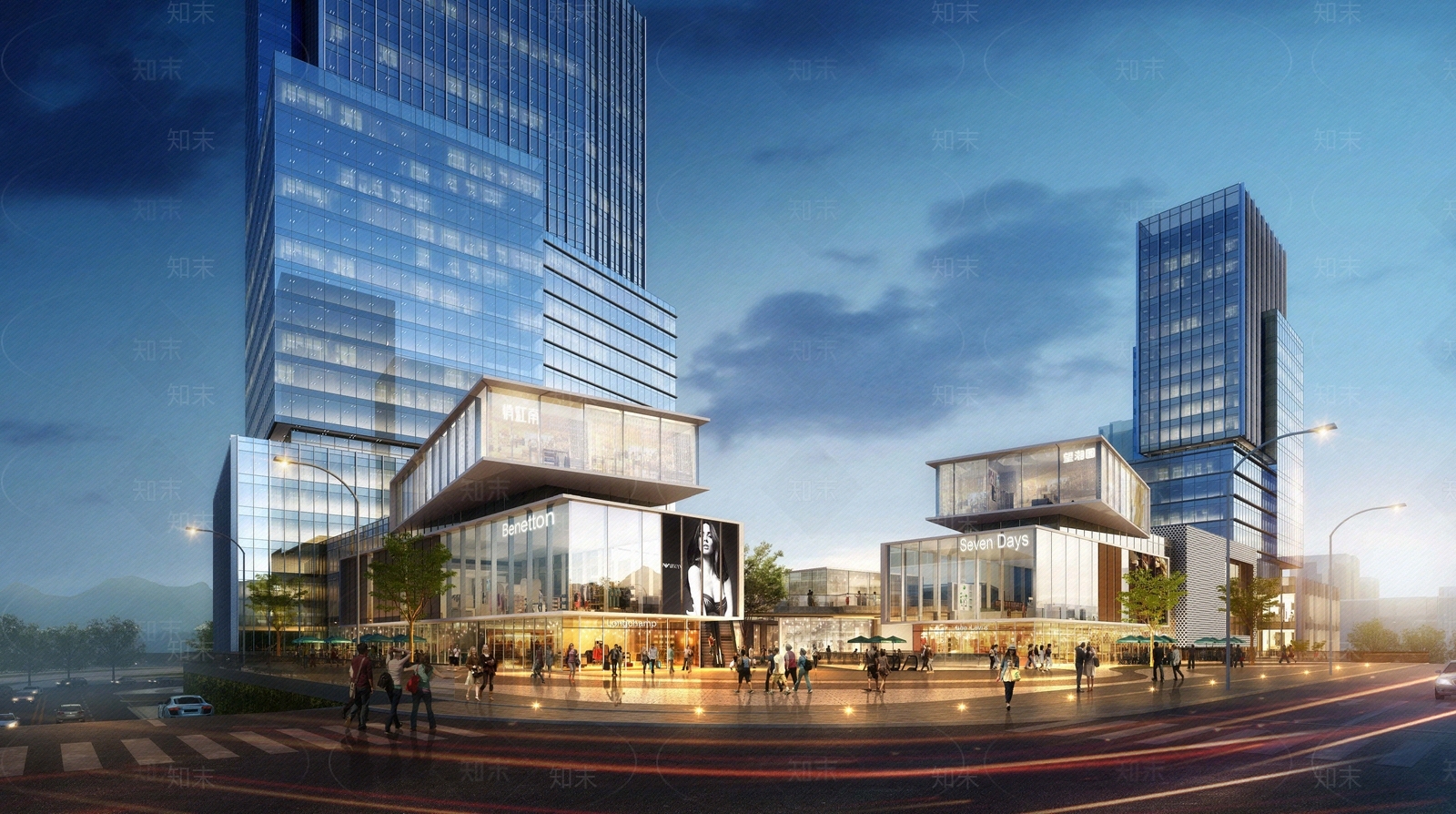 现代街道外景贴图下载【ID:1194556943】