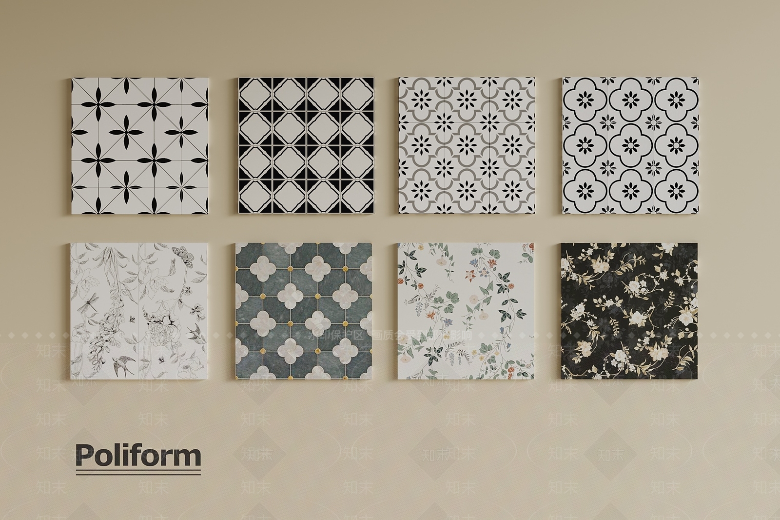 法式复古地砖3D模型下载【ID:1194558306】