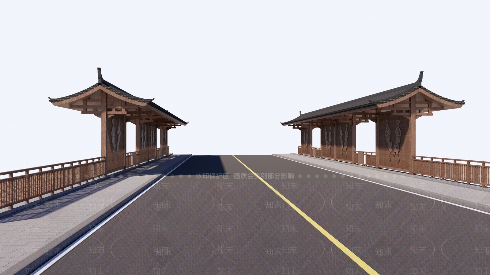 中式廊架SU模型下载【ID:1194559258】