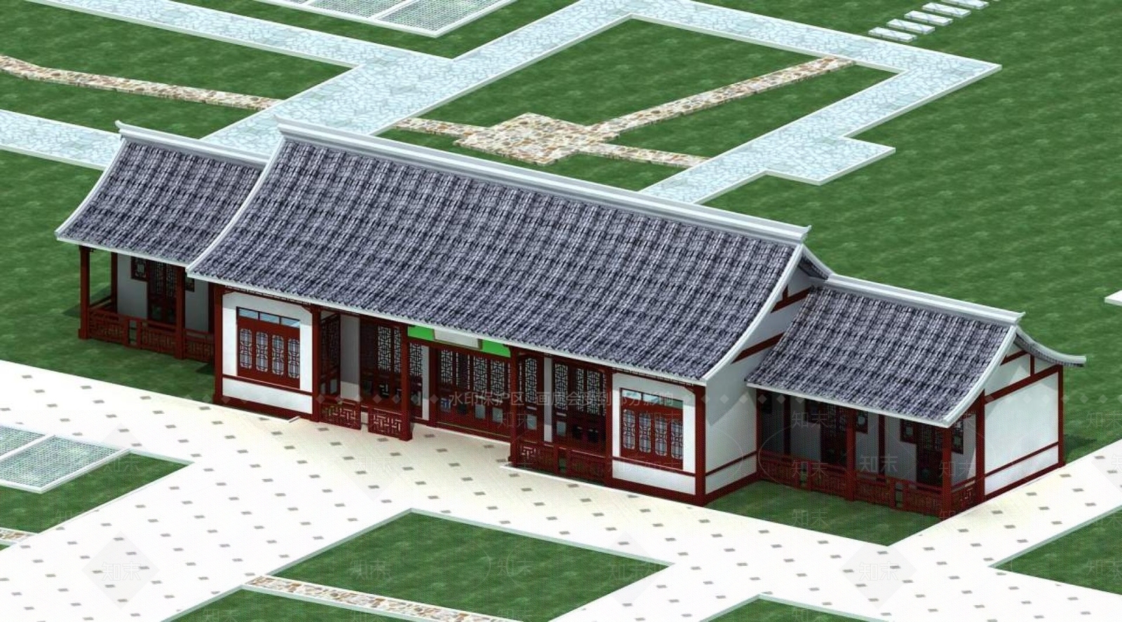 中式公厕3D模型下载【ID:1194561681】