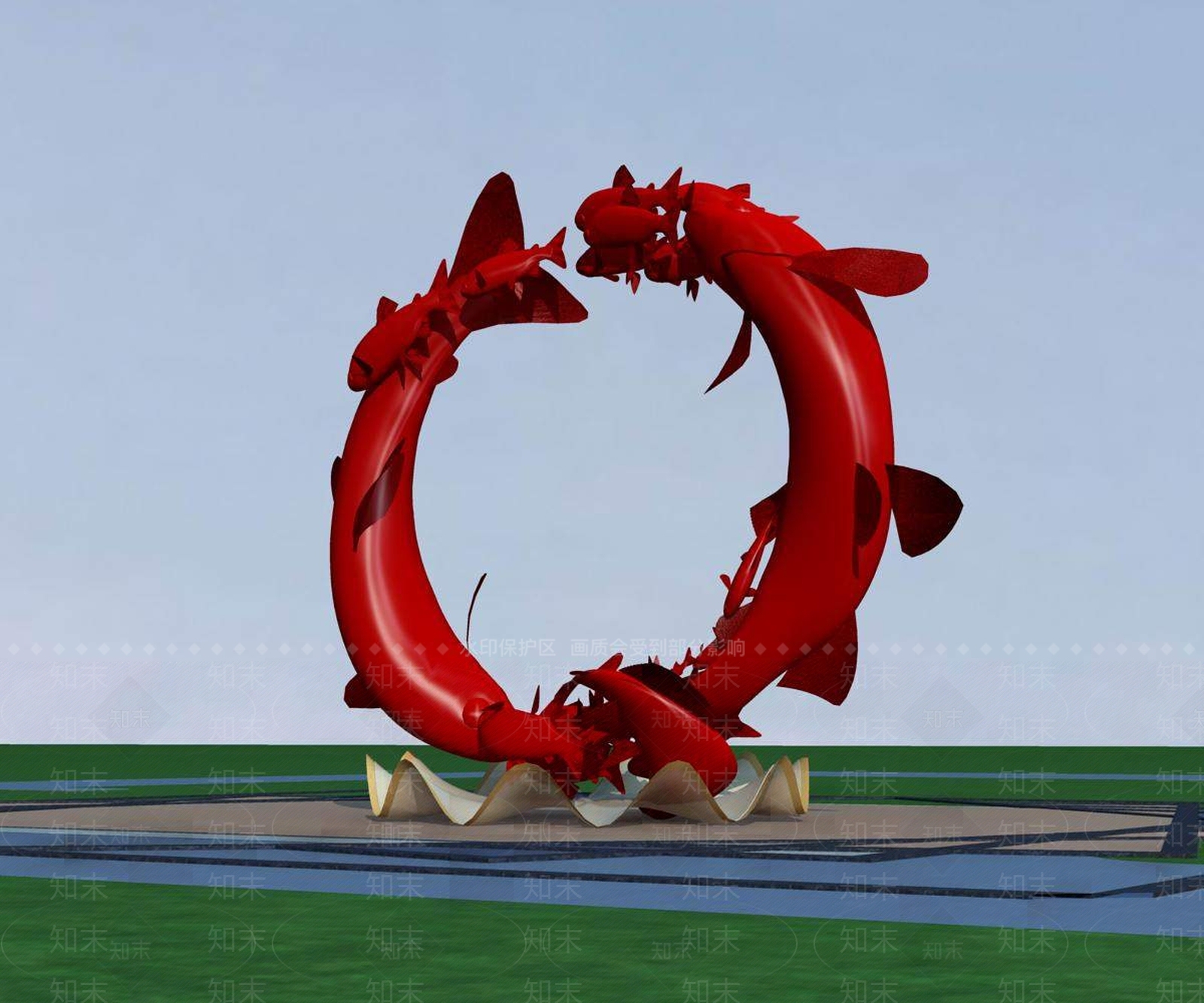 现代景观雕塑3D模型下载【ID:1194561744】