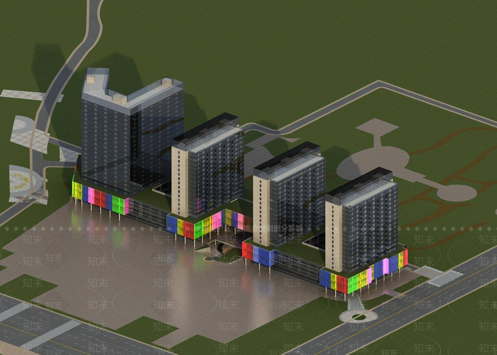 现代商场外观3D模型下载【ID:1194562642】