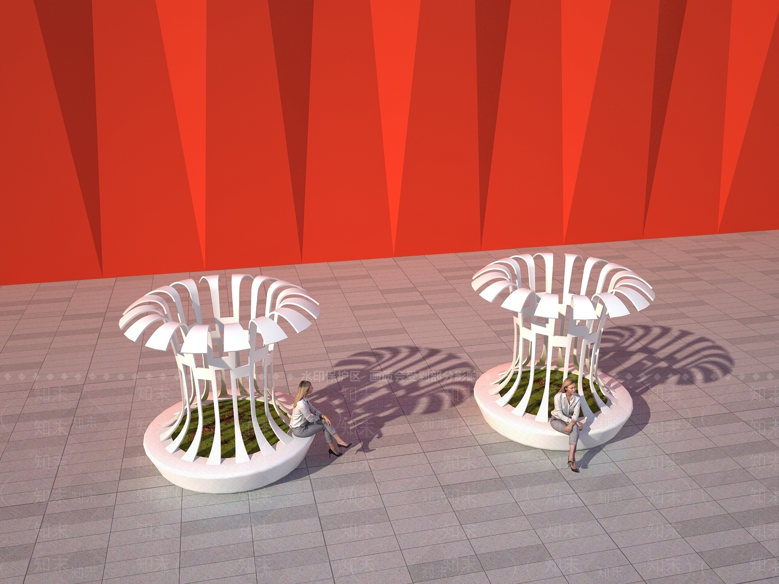 现代简约景观座椅SU模型下载【ID:1194567883】