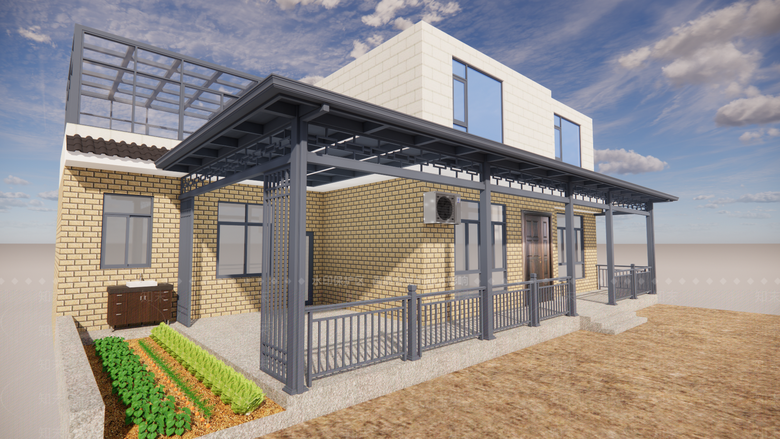 新中式现代庭院小品SU模型下载【ID:1194569954】