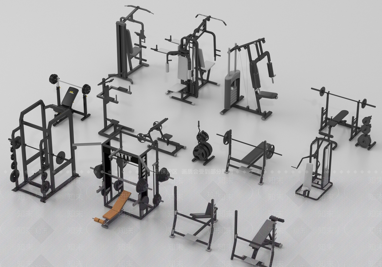健身器材SU模型下载【ID:1194570090】