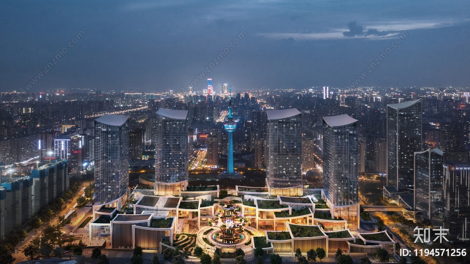 现代商业街区建筑下载【ID:1194571256】