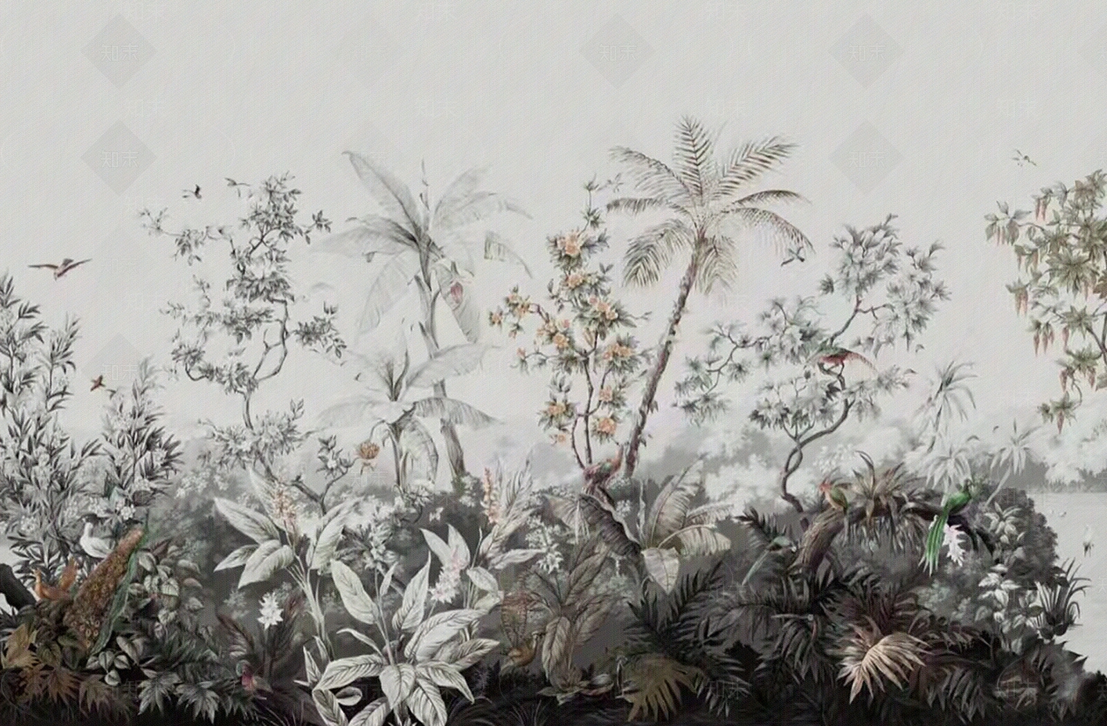 法式复古植物壁纸贴图下载【ID:1194571925】