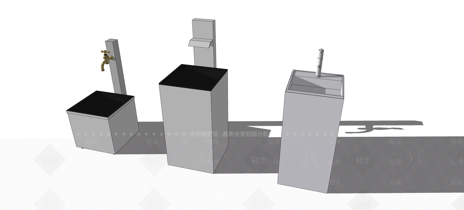 现代极简庭院小品SU模型下载【ID:1194572701】