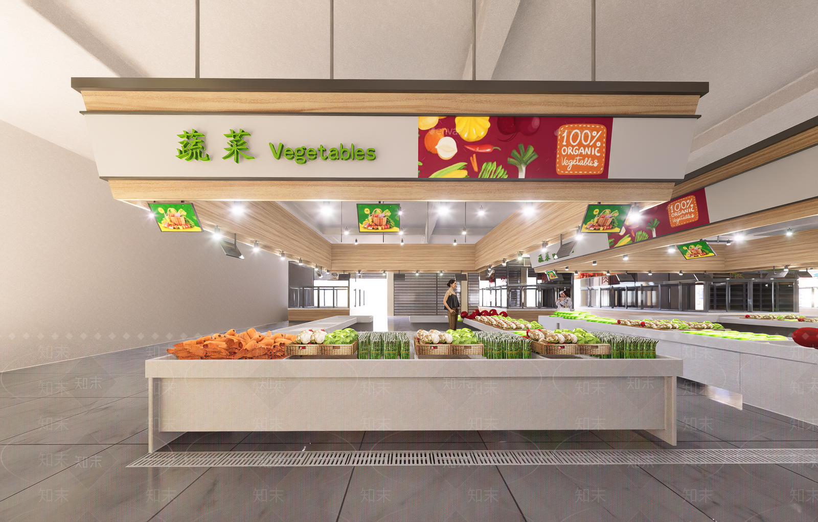 现代新中式农贸市场SU模型下载【ID:1194573411】