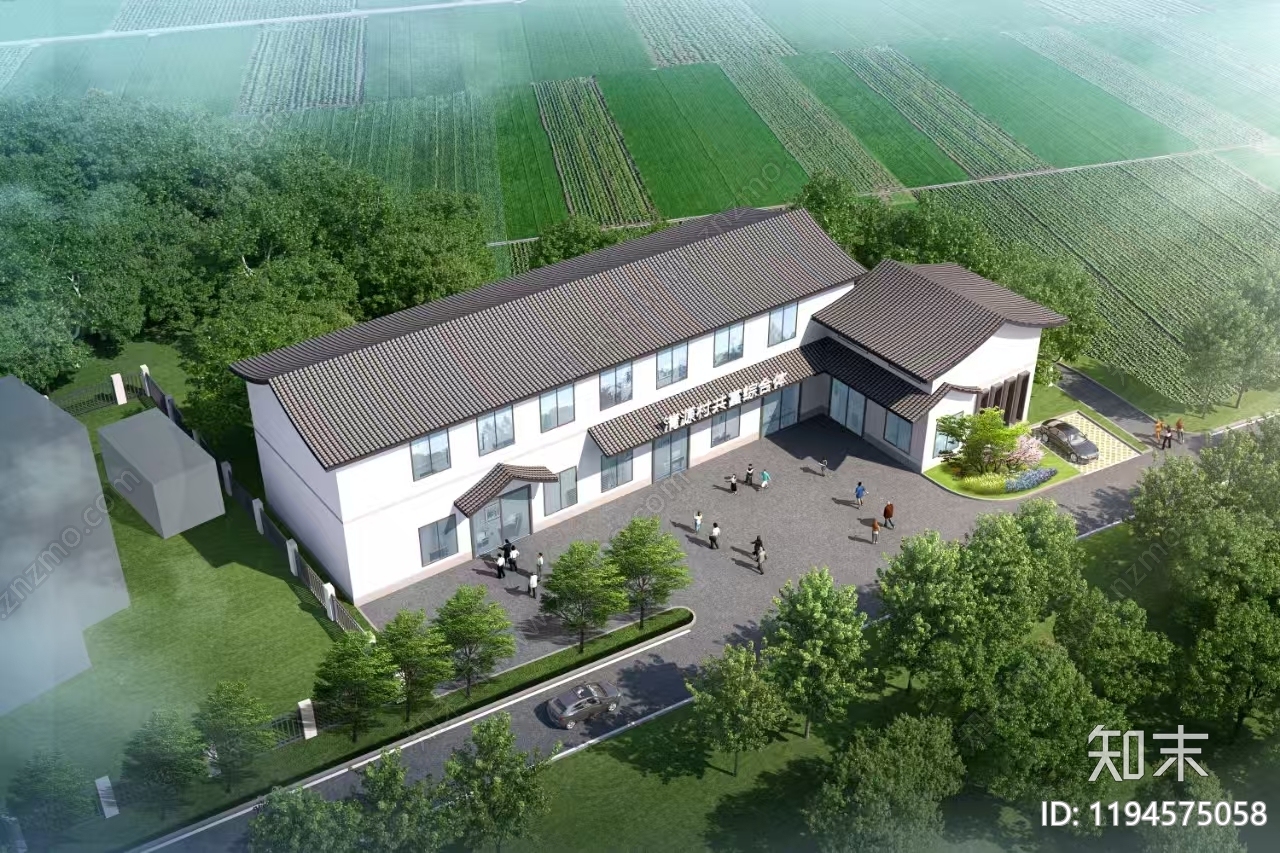 现代中式农贸市场建筑施工图下载【ID:1194575058】