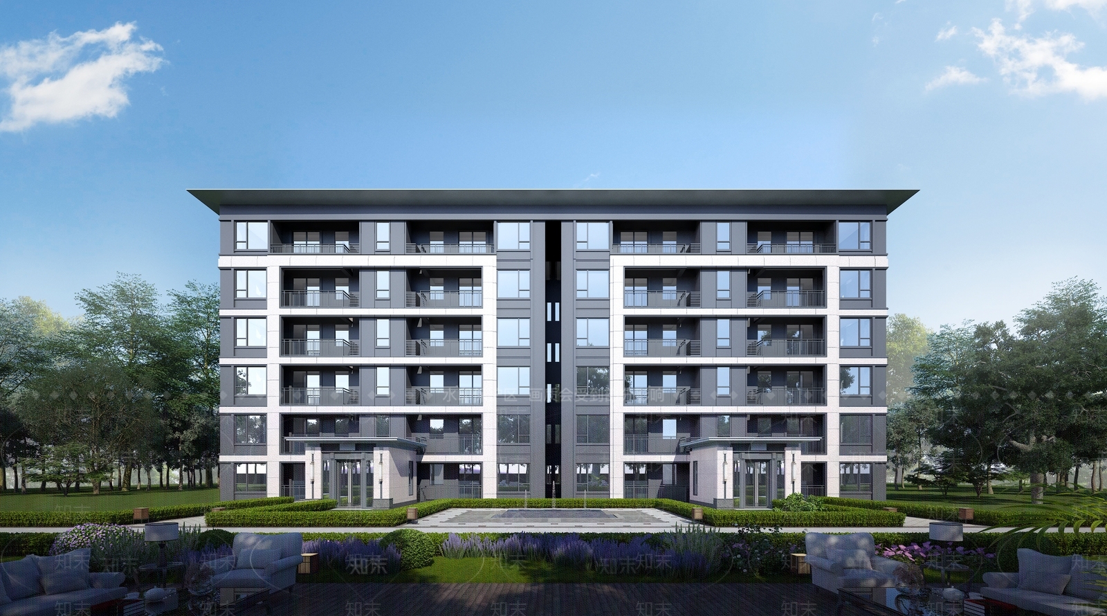 新中式轻奢高层住宅3D模型下载【ID:1194575957】