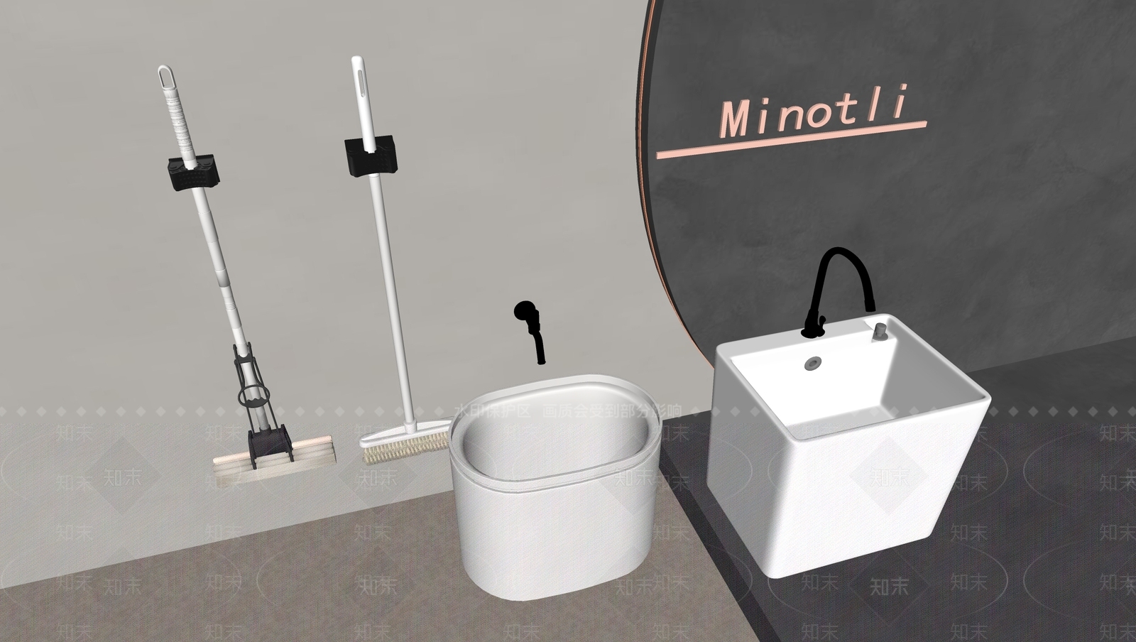 拖把池SU模型下载【ID:1194575912】