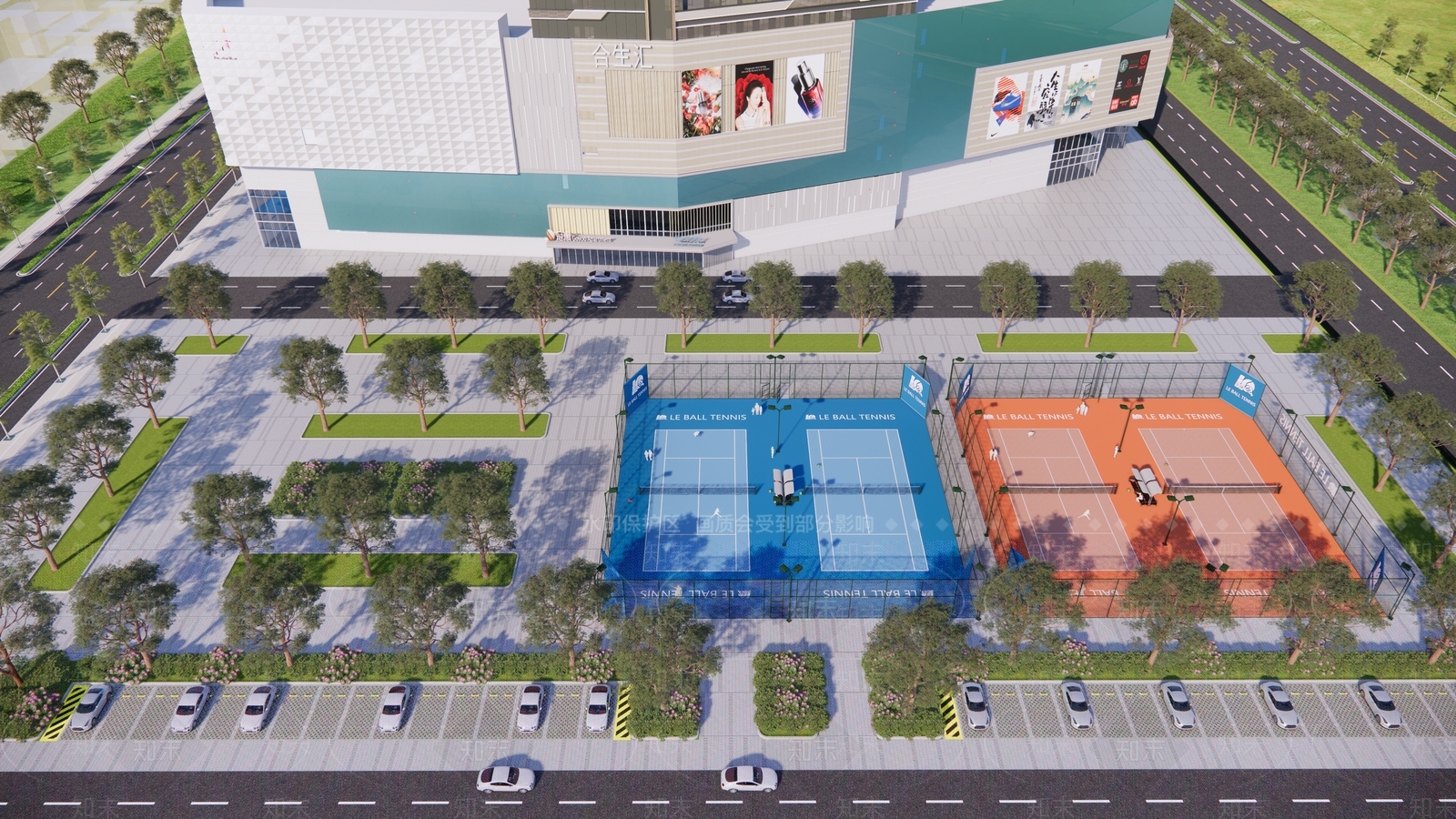 现代网球场SU模型下载【ID:1194577766】