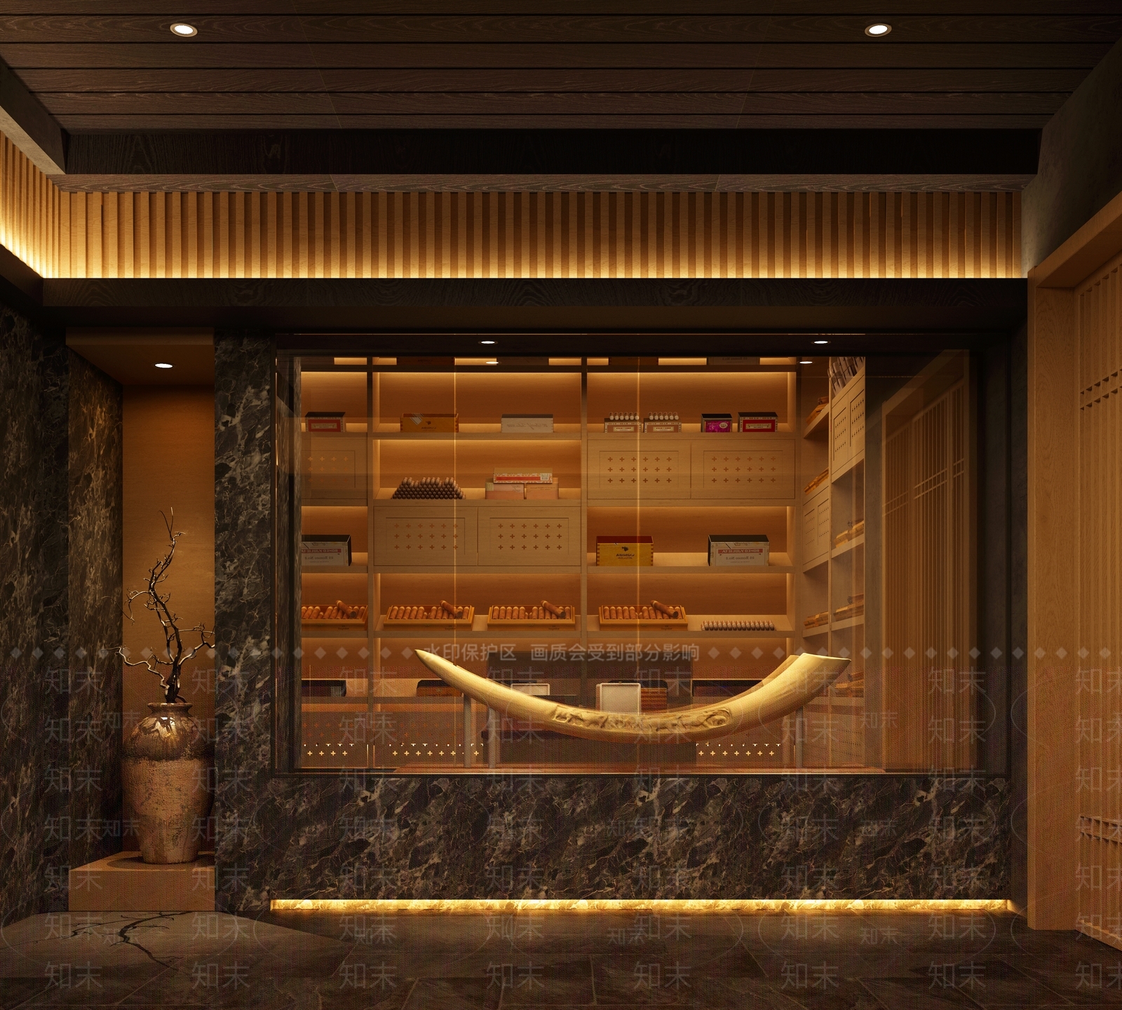 现代新中式烟酒店3D模型下载【ID:1194576838】