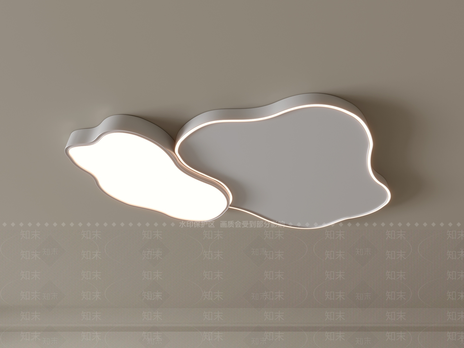 现代吸顶灯3D模型下载【ID:1194576969】