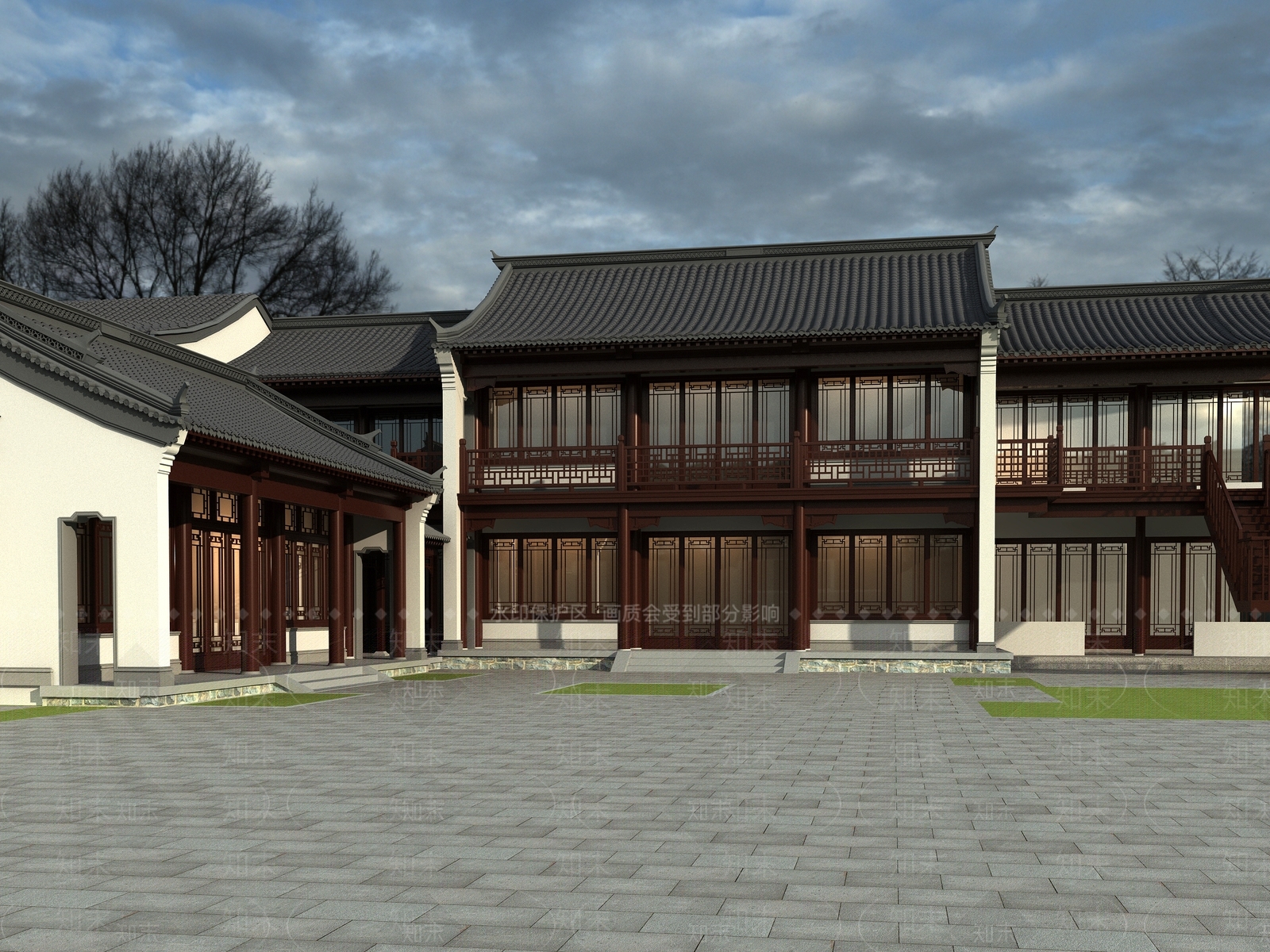中式中古古建3D模型下载【ID:1194577247】