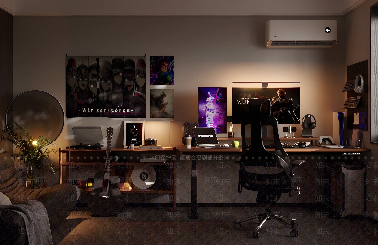 现代电竞房3D模型下载【ID:1194844161】_知末3d模型网