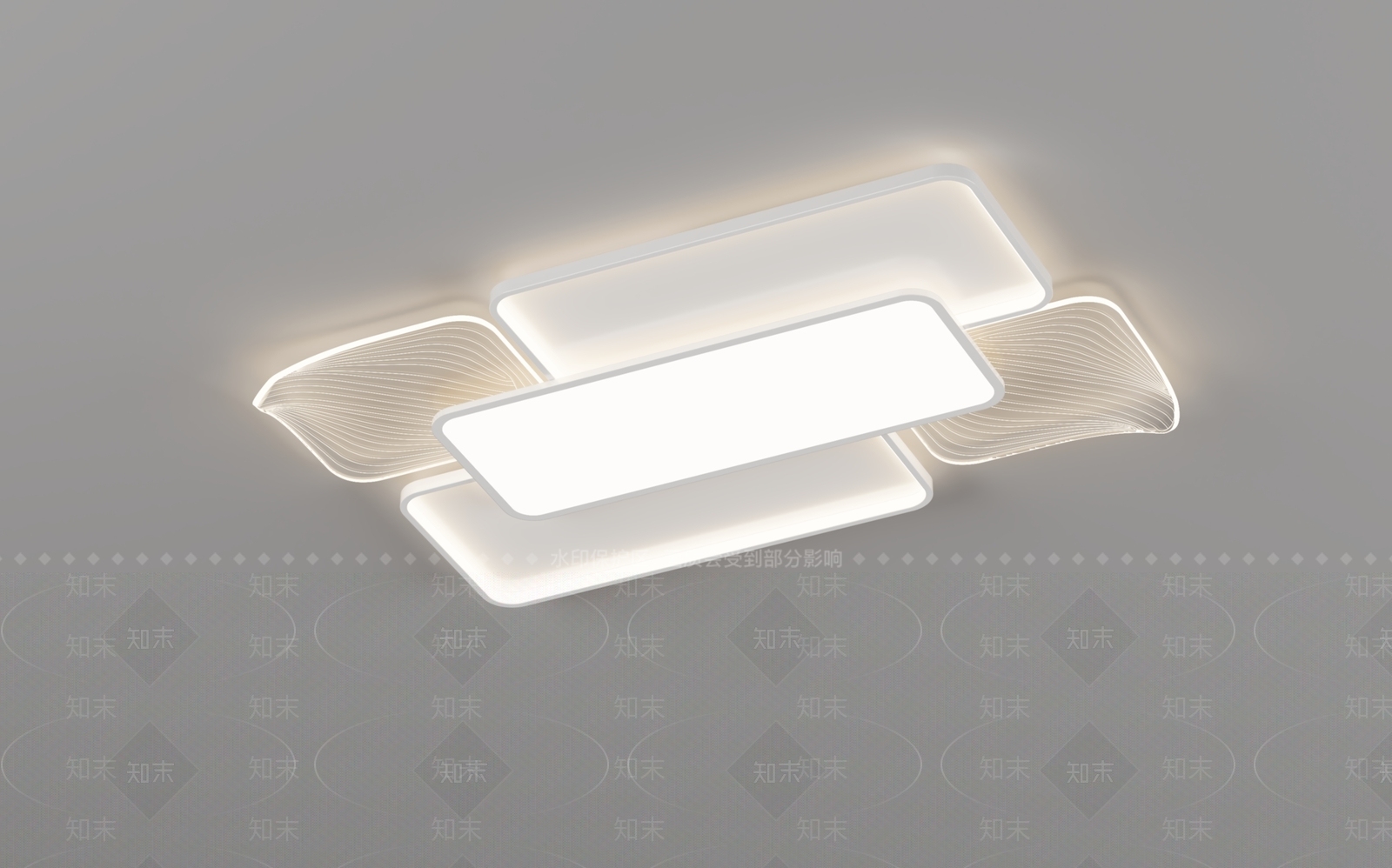 现代轻奢客厅吸顶灯3D模型下载【ID:1194578382】