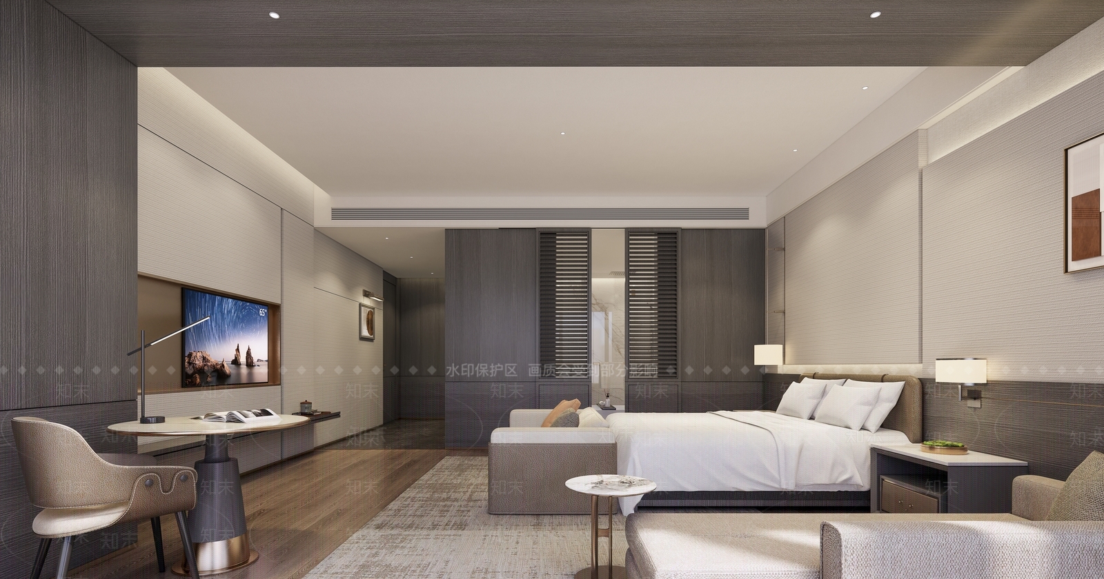 现代酒店客房SU模型下载【ID:1194595525】