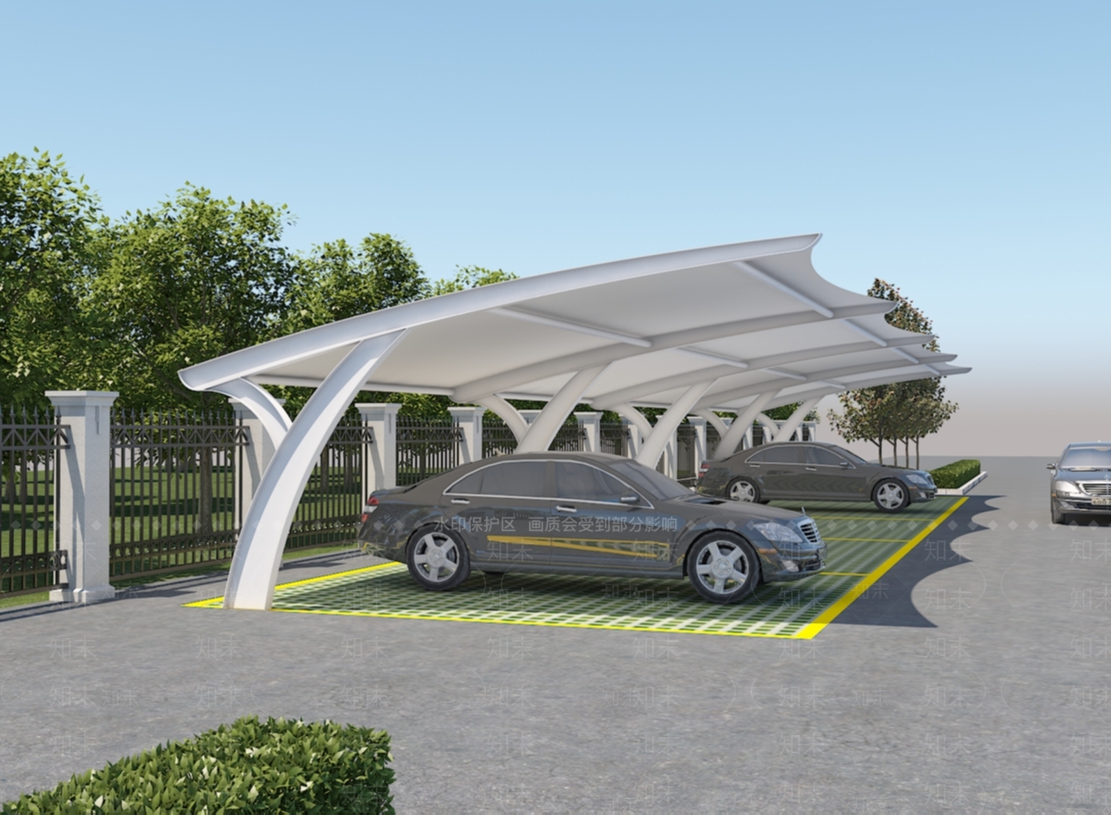 现代遮阳棚3D模型下载【ID:1194581978】