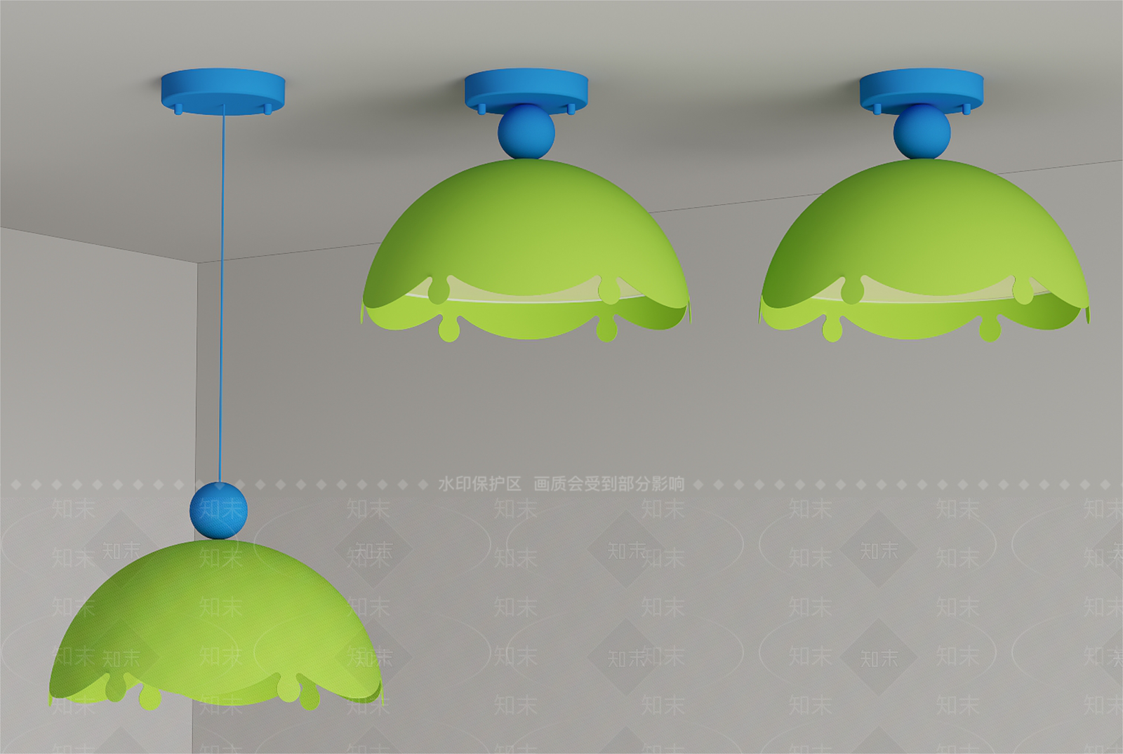 现代奶油灯具组合SU模型下载【ID:1194586724】