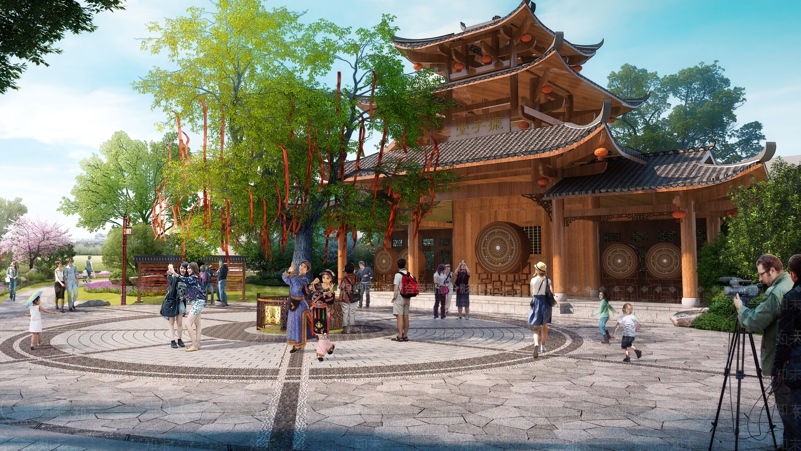 中式古建筑SU模型下载【ID:1194588923】