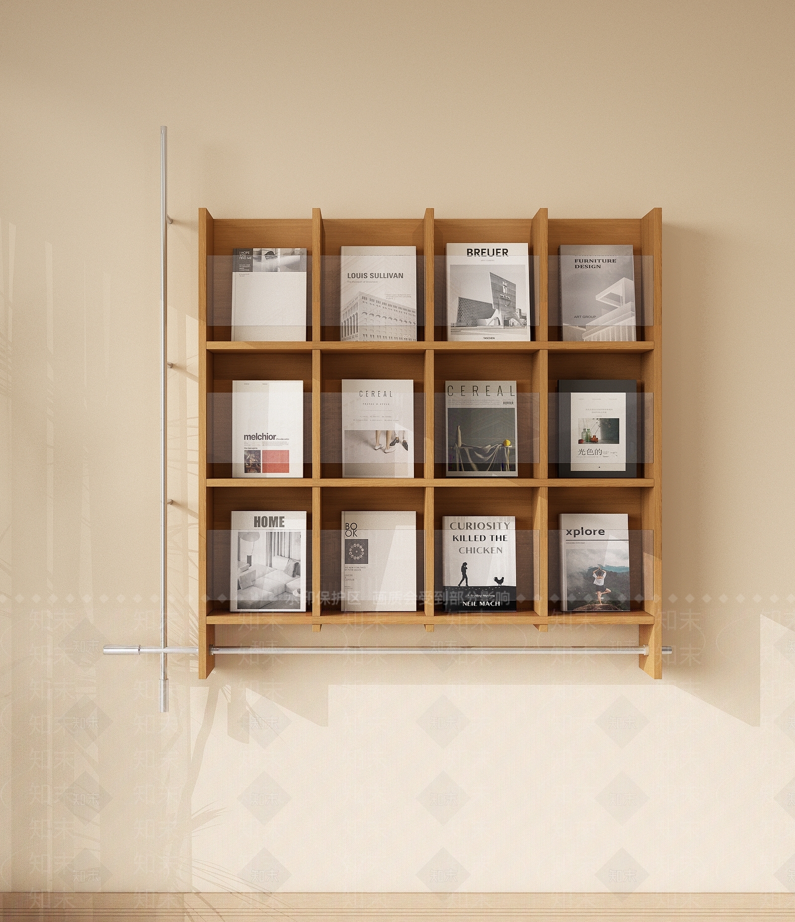 现代原木书架SU模型下载【ID:1194589044】
