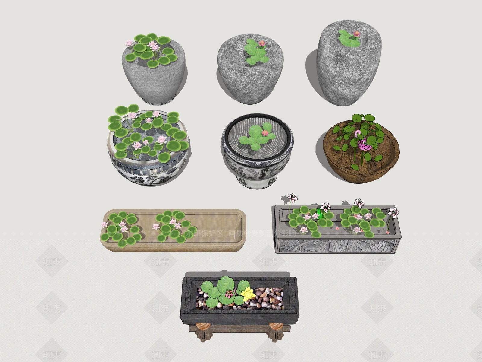新中式庭院小品SU模型下载【ID:1194589373】