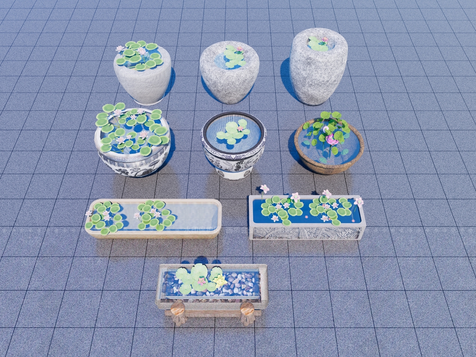 新中式庭院小品SU模型下载【ID:1194589373】