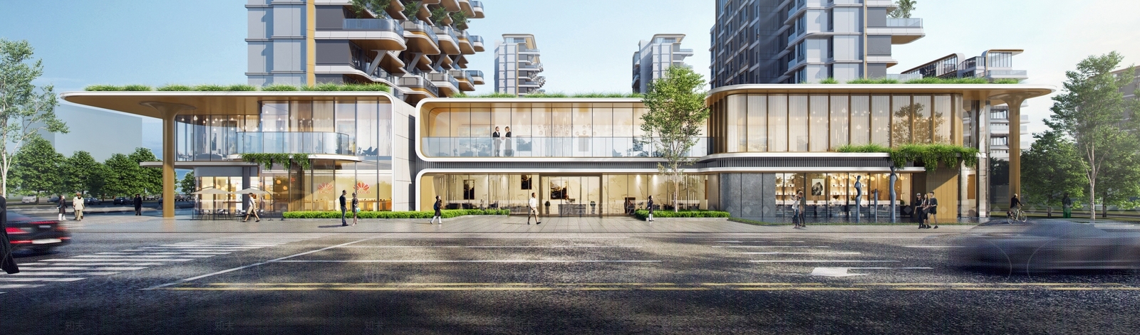现代售楼处建筑SU模型下载【ID:1194590996】