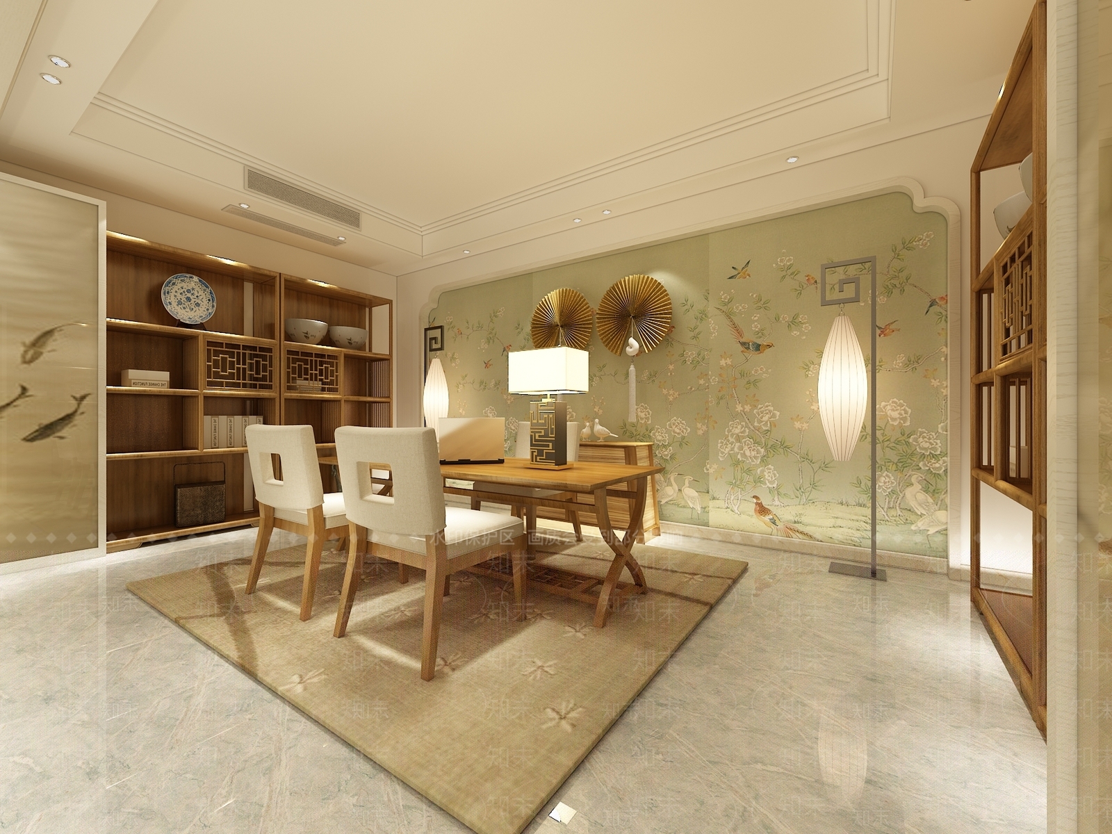 新中式书房3D模型下载【ID:1194590736】
