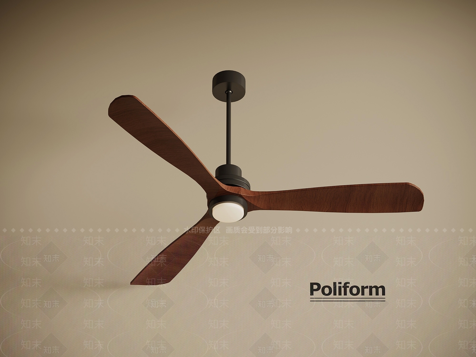 法式中古风扇灯3D模型下载【ID:1194590810】