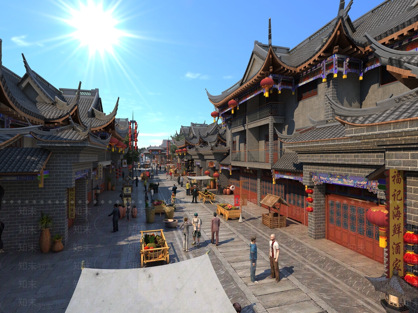 中式中古古建3D模型下载【ID:1194593410】