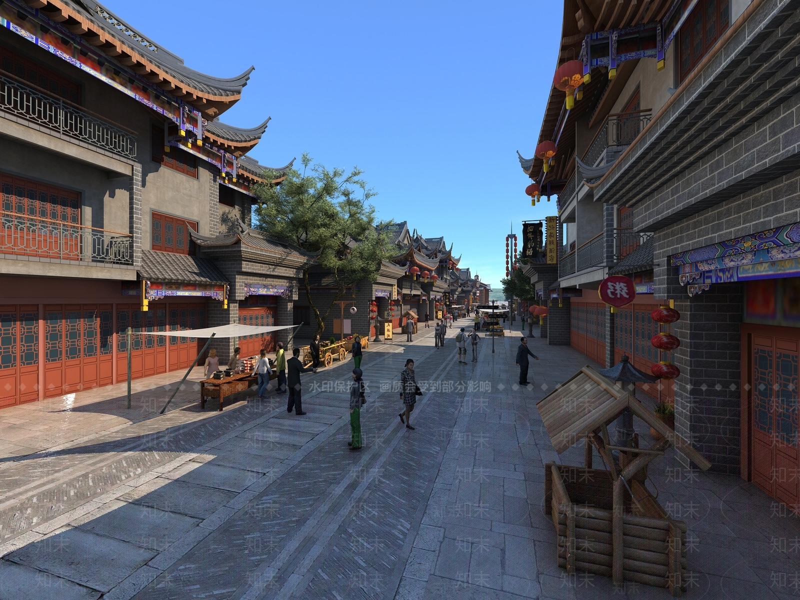 中式中古古建3D模型下载【ID:1194593410】
