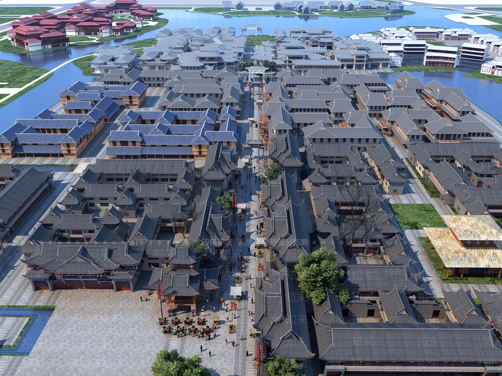 中式中古古建3D模型下载【ID:1194593410】