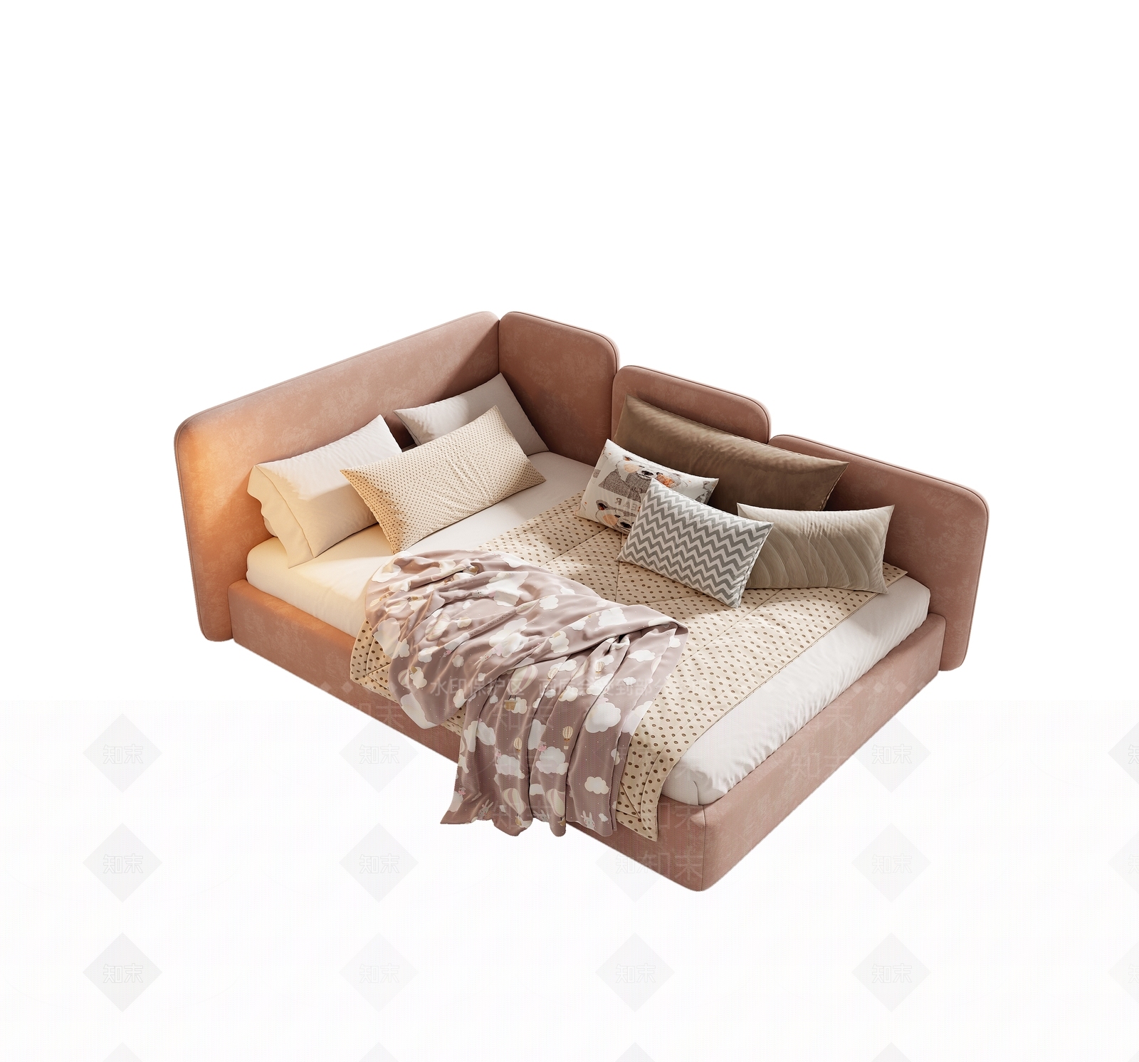 现代儿童床SU模型下载【ID:1194593792】