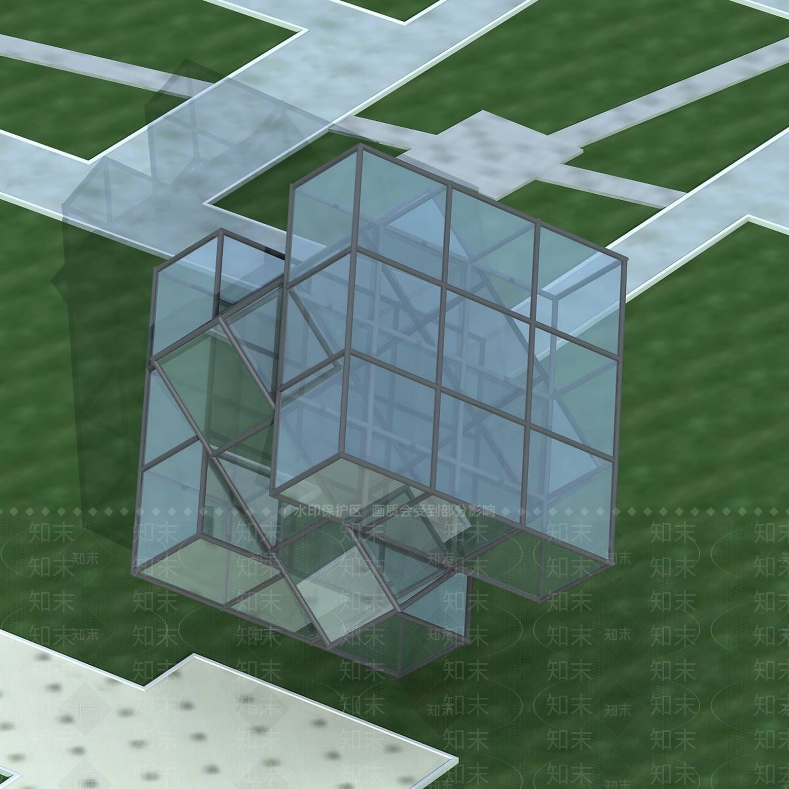 现代景观雕塑3D模型下载【ID:1194594367】