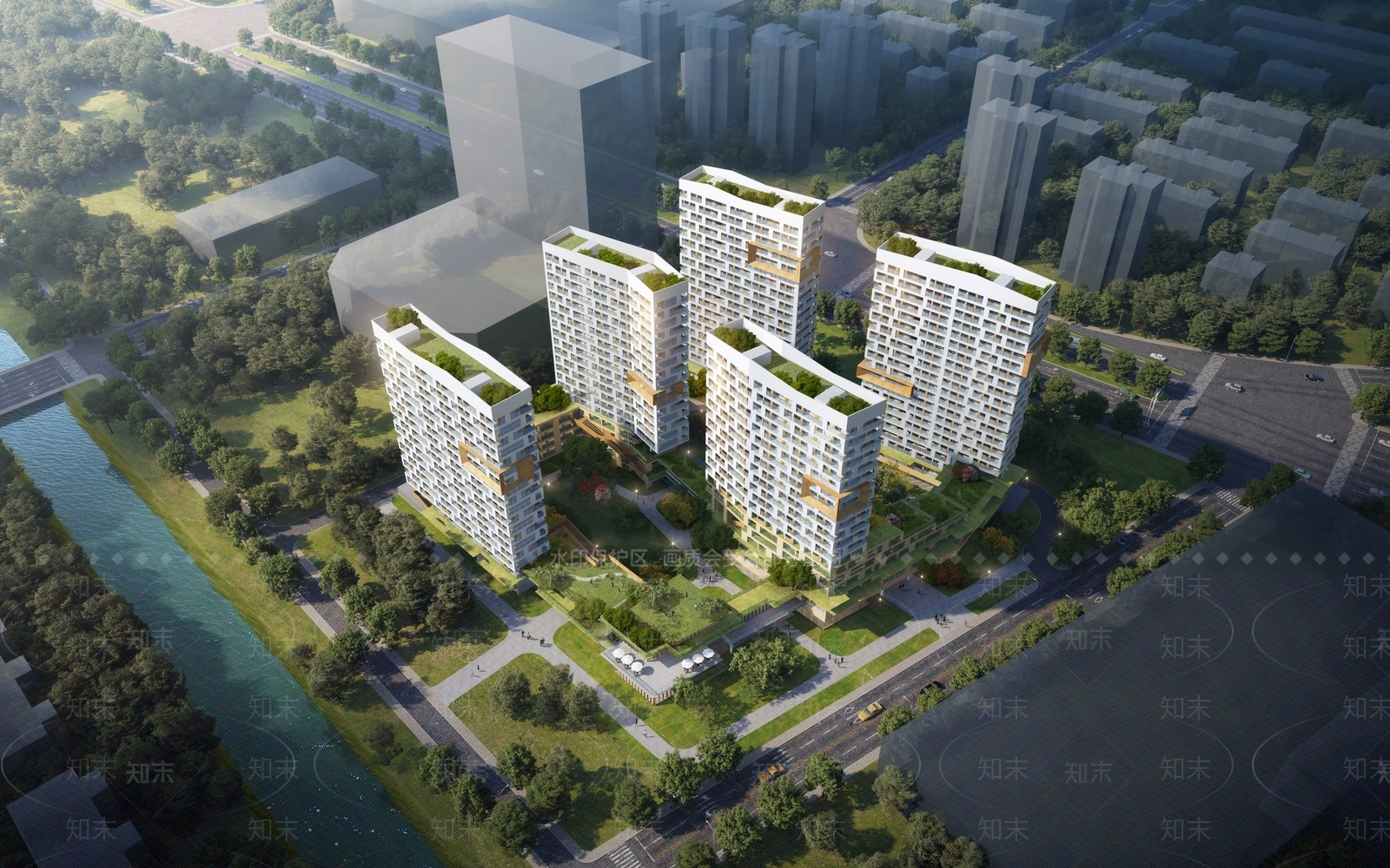 现代简约小区建筑SU模型下载【ID:1194596713】