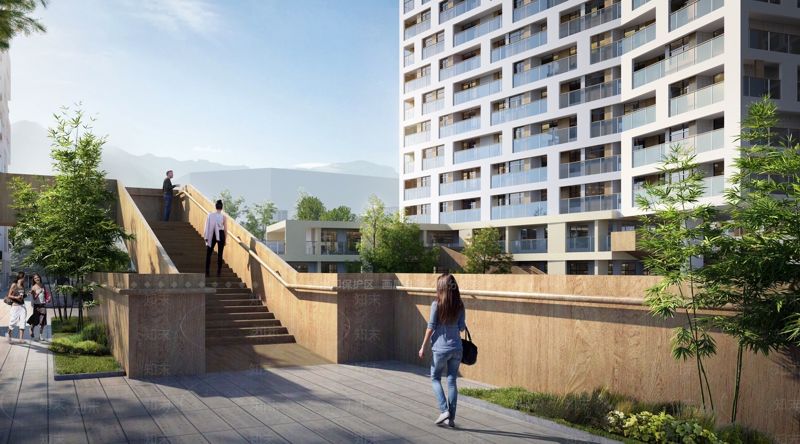 现代简约小区建筑SU模型下载【ID:1194596713】