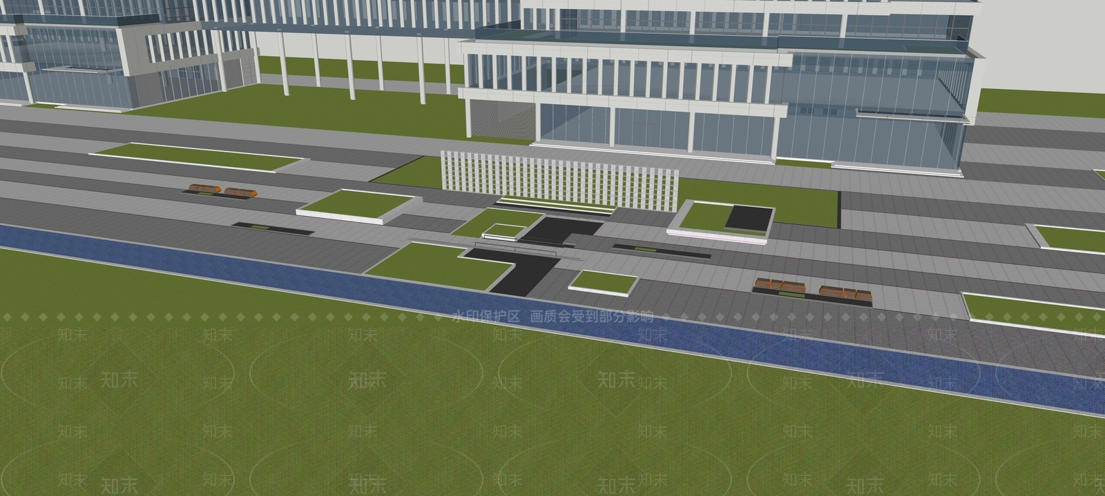 现代办公景观SU模型下载【ID:1194596862】