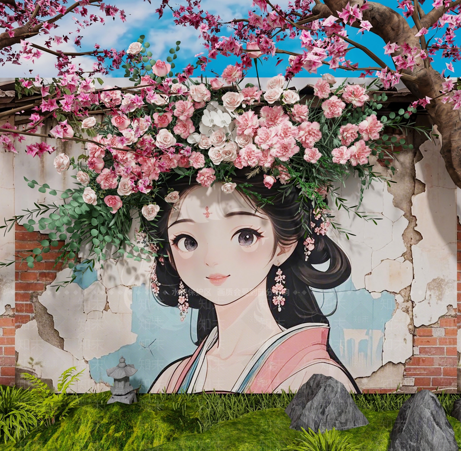 新中式现代公园3D模型下载【ID:1194597226】