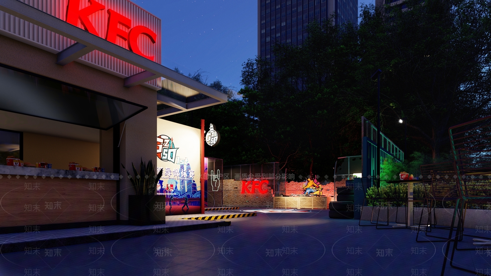 现代工业快餐店SU模型下载【ID:1194597717】