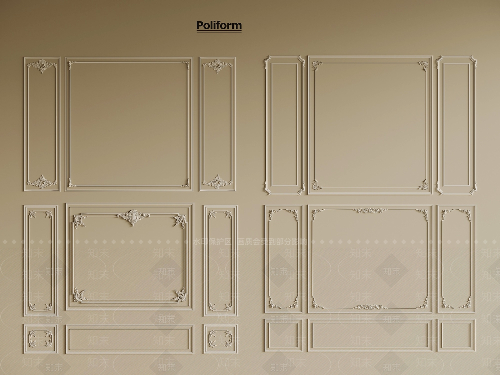 法式线条3D模型下载【ID:1194599164】