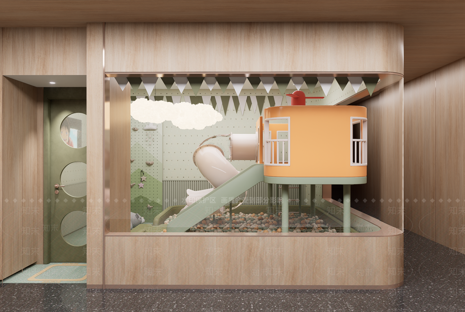 现代极简儿童活动空间SU模型下载【ID:1194601155】