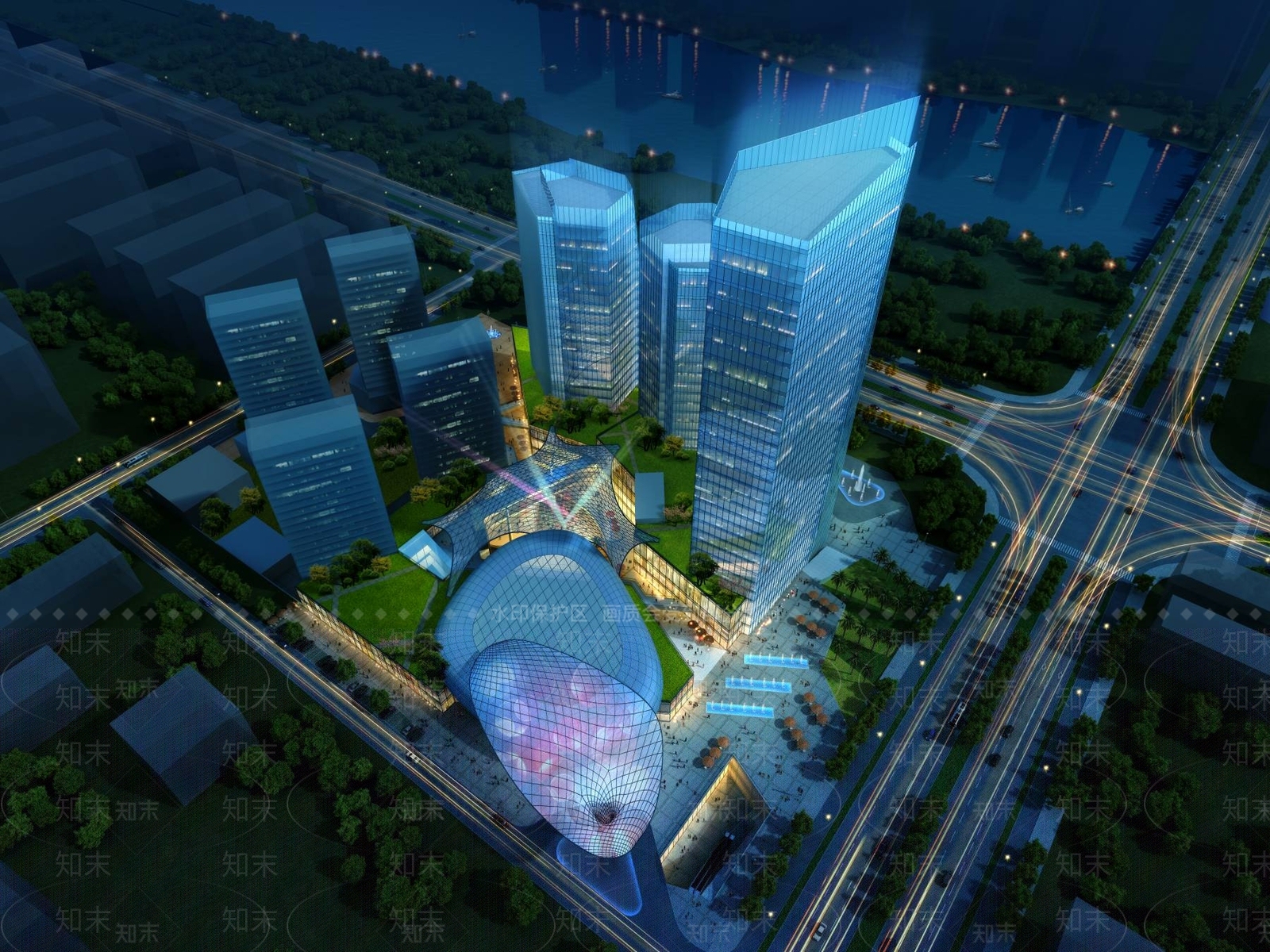 现代商场外观3D模型下载【ID:1194601912】