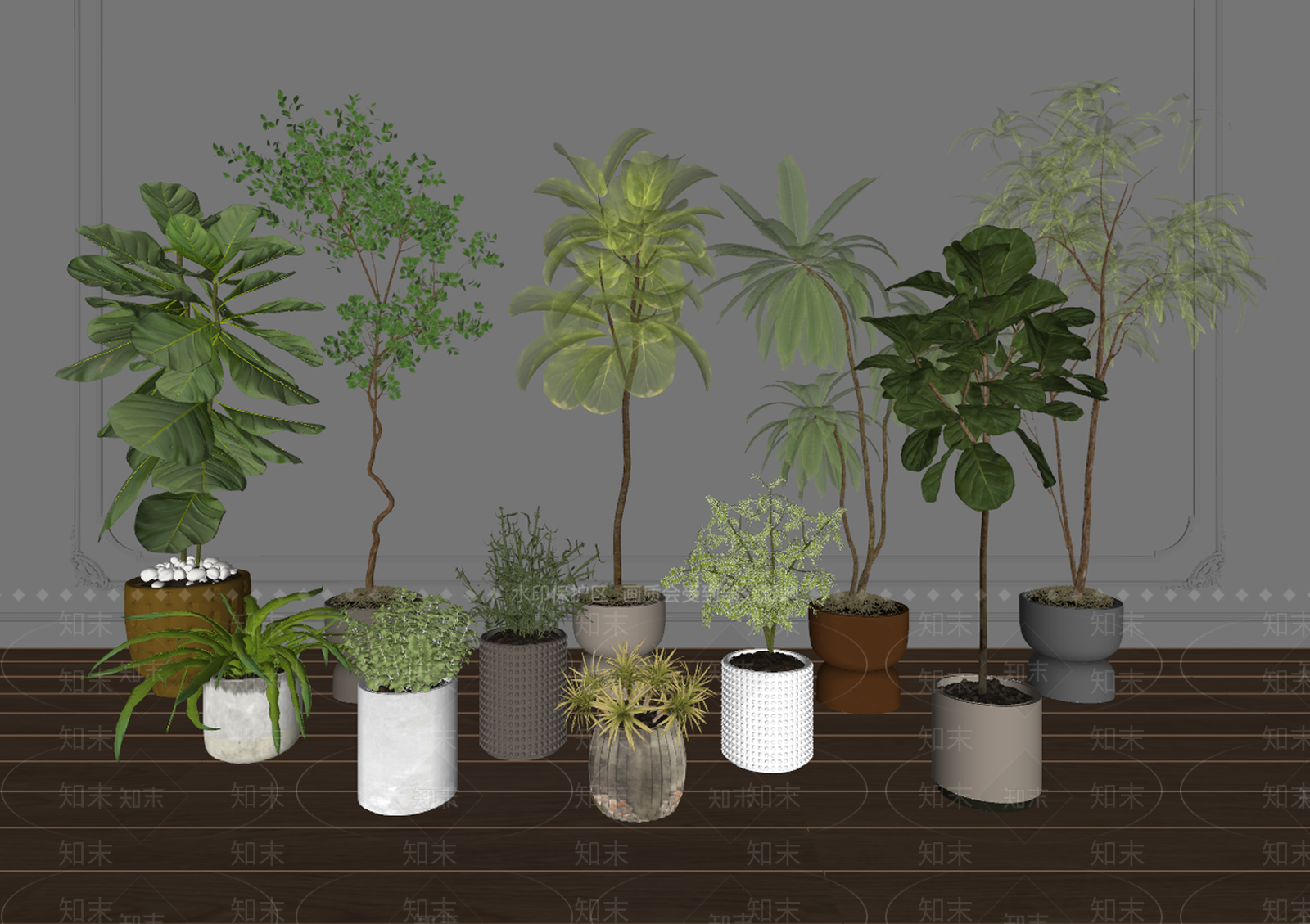 植物组合SU模型下载【ID:1194602141】