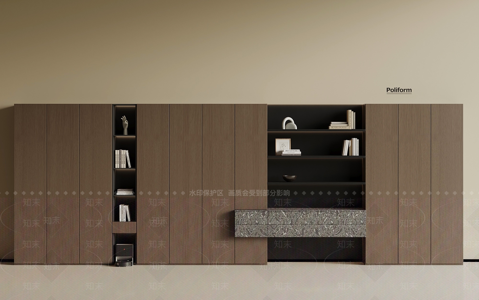 意式书柜3D模型下载【ID:1194602664】