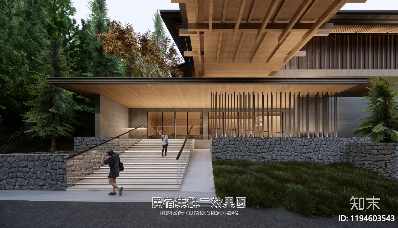 新中式禅意民宿建筑下载【ID:1194603543】