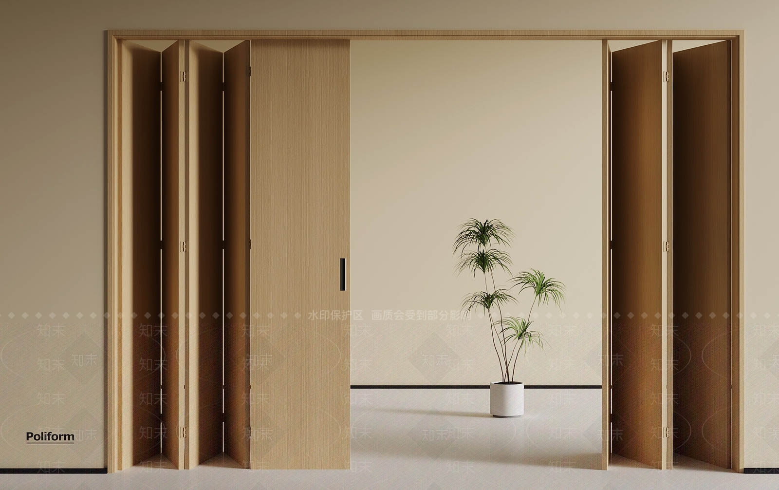 现代折叠门SU模型下载【ID:1194604313】