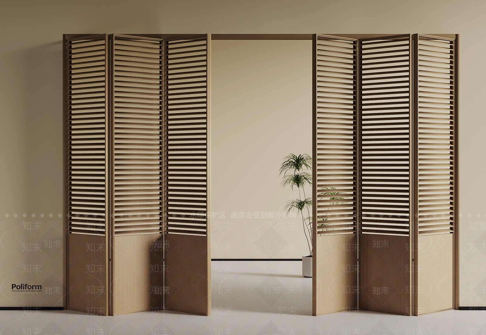 现代折叠门SU模型下载【ID:1194604407】